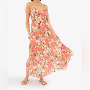 Kut from the Kloth Floral Maxi Dress in Coral